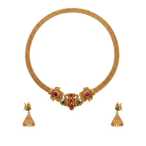 Mayurakirti: Peacock Heritage Necklace Set