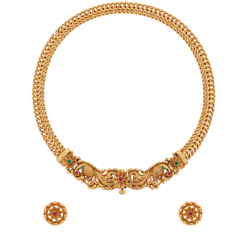 Latarekha: Floral Weave Necklace Set