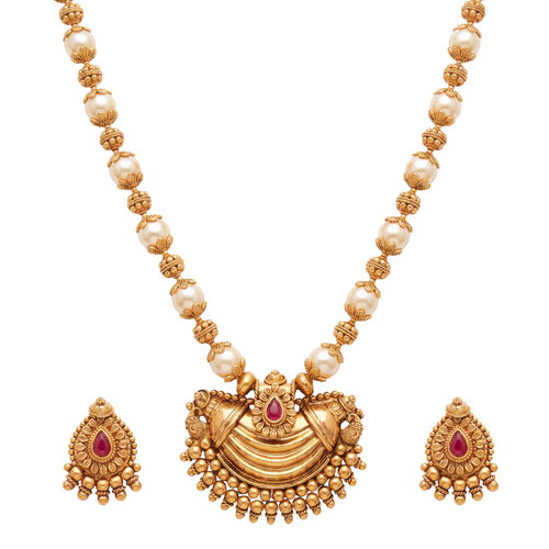 Muktamaala Haar Set – Heritage Pearl 24K Gold Layered Haar Set by Ritvaa