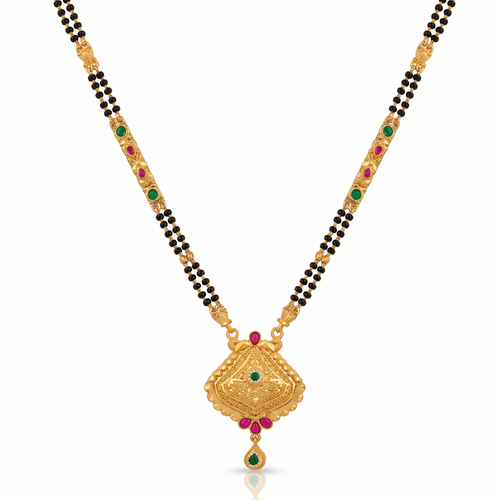 Ritvaa Diamond-Medallion Traditional Mangalsutra