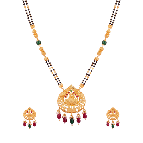 Peacock Design Gemstone Mangalsutra
