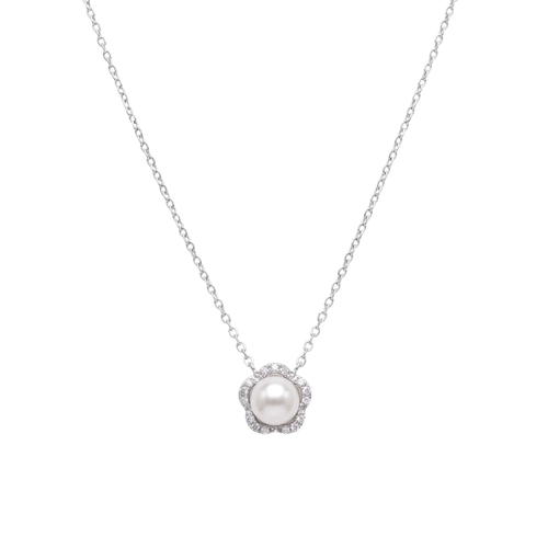 Daylight: Pearl Pendant Necklace in 925 Sterling Silver
