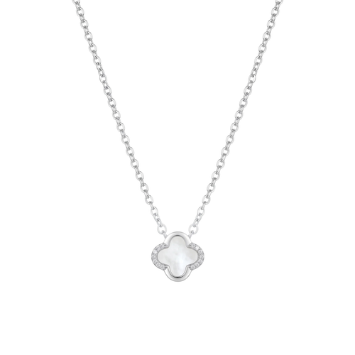 Dainty Four-Leaf Clover Silver Chain in 925 Sterling Silver