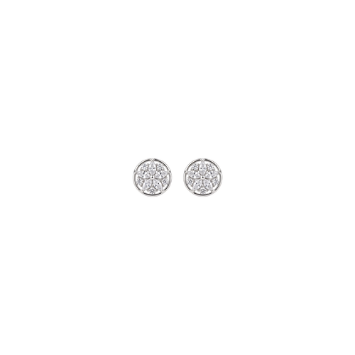 Meadow: Floral Crystal Stud Earrings in 925 Sterling Silver