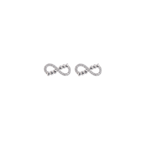 Infiora: Infinity Heart Stud Earrings in 925 Sterling Silver