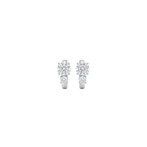 Affinity: Two Stone Crystal Stud Earrings in 925 Sterling Silver