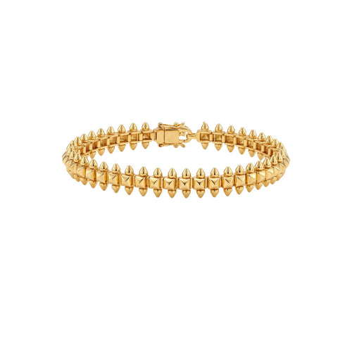 The Untamed: Studded Kada in Gold Vermeil 925 Sterling Silver