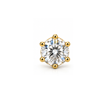 Ajour: Openwork Solitaire Lab-Grown Diamond Stud Earrings in Gold Vermeil