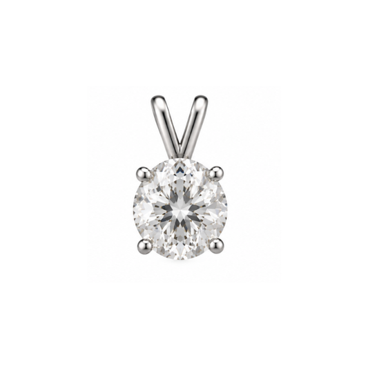 Glint Oval Solitaire Lab-Grown Diamond Pendant Silver