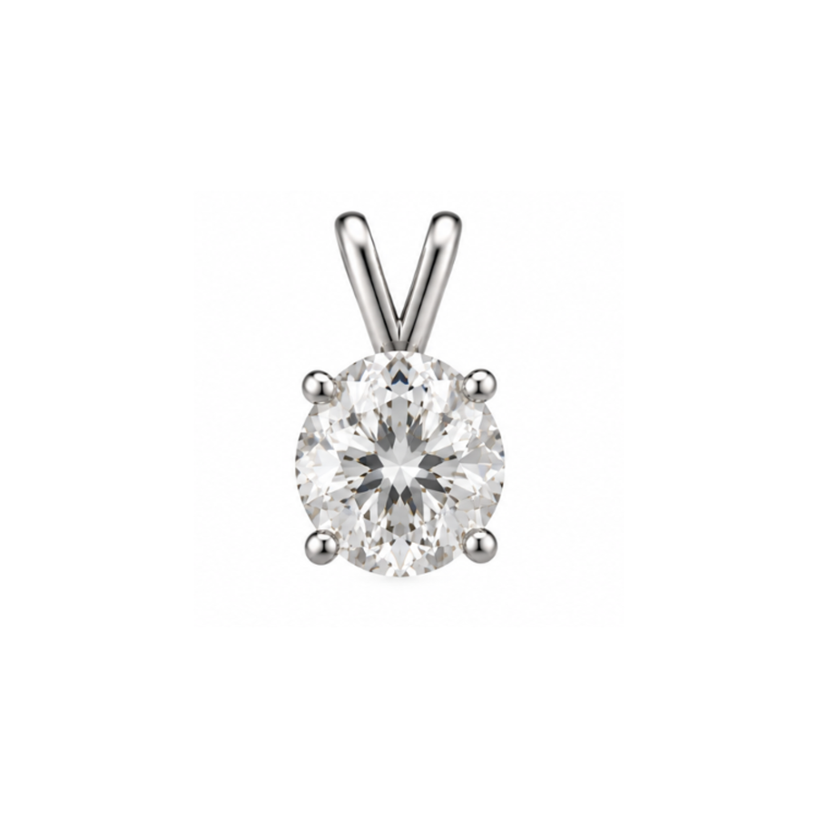 Glint Oval Solitaire Lab-Grown Diamond Pendant Silver