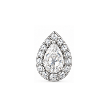 Seraphine Pear Halo Lab-Grown Diamond Pendant Silver