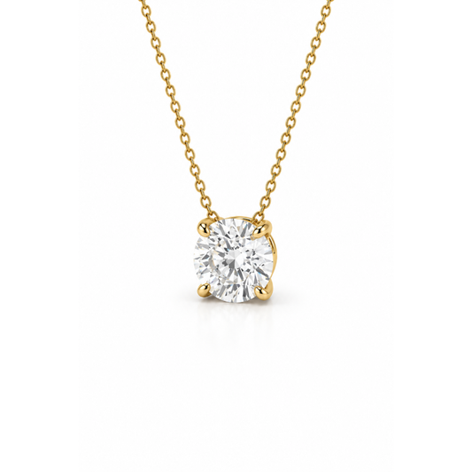 Duvet Cushion-Cut Solitaire Lab-Grown Diamond Pendant Gold Vermeil