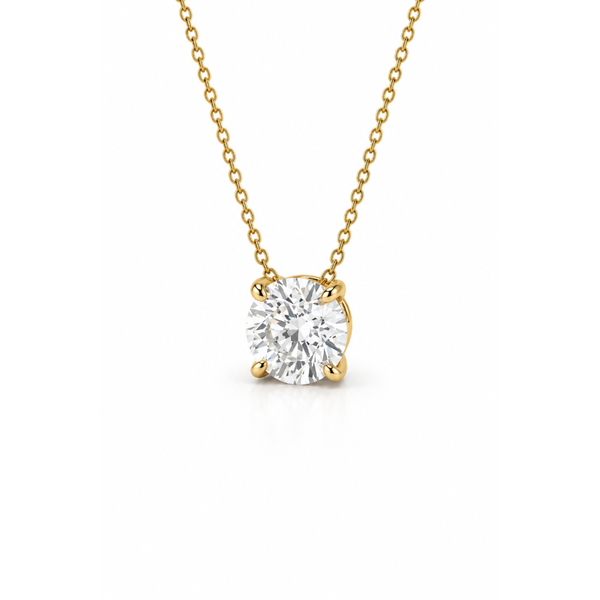 Duvet Cushion-Cut Solitaire Lab-Grown Diamond Pendant Gold Vermeil