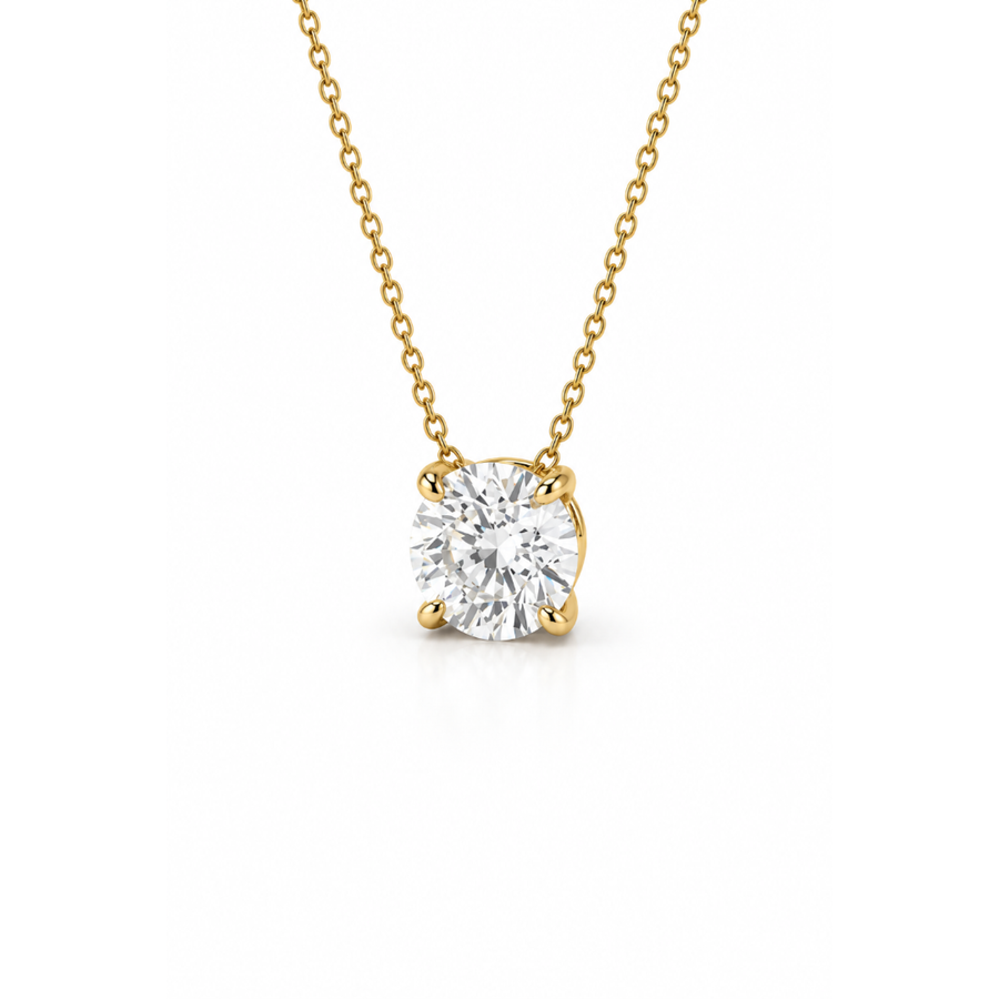 Duvet Cushion-Cut Solitaire Lab-Grown Diamond Pendant Gold Vermeil