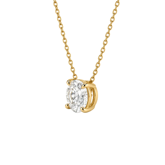 Duvet Cushion-Cut Solitaire Lab-Grown Diamond Pendant Gold Vermeil