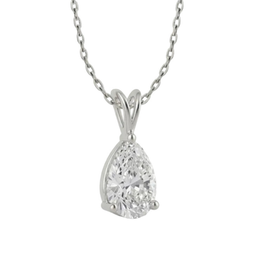 Heartbeat Pear Solitaire Lab-Grown Diamond Pendant Silver