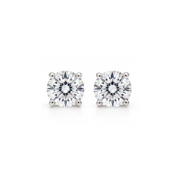 Lucida: Round Solitaire Lab-Grown Diamond Stud Earrings in 925 Sterling Silver