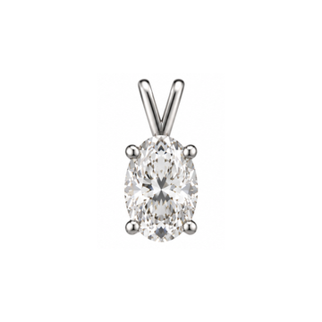 Enchant Oval Solitaire Lab-Grown Diamond Pendant Silver