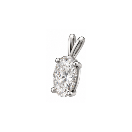 Enchant Oval Solitaire Lab-Grown Diamond Pendant Silver
