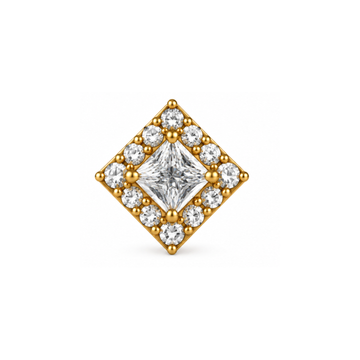 Evora Princess-Cut Halo Lab-Grown Diamond Pendant Gold Vermeil