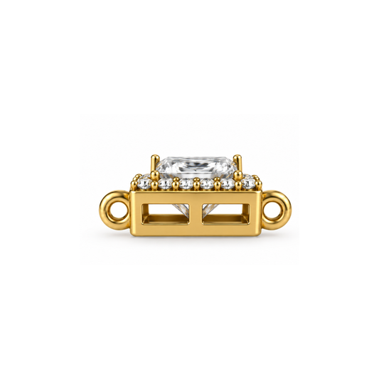 Evora Princess-Cut Halo Lab-Grown Diamond Pendant Gold Vermeil