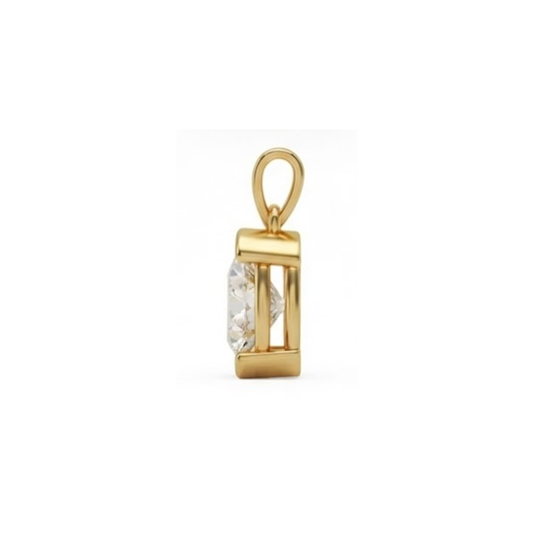 Horizon Oval Solitaire Lab-Grown Diamond Pendant Gold Vermeil