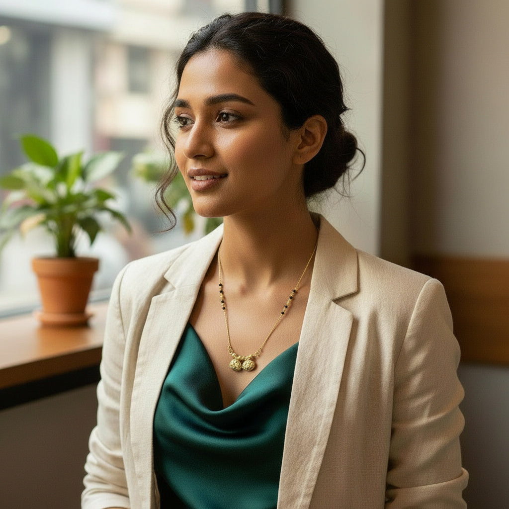 Ritvaa Sleek Aura - Golden Oval Harmony - Ritvaa SmartGold Jewellery