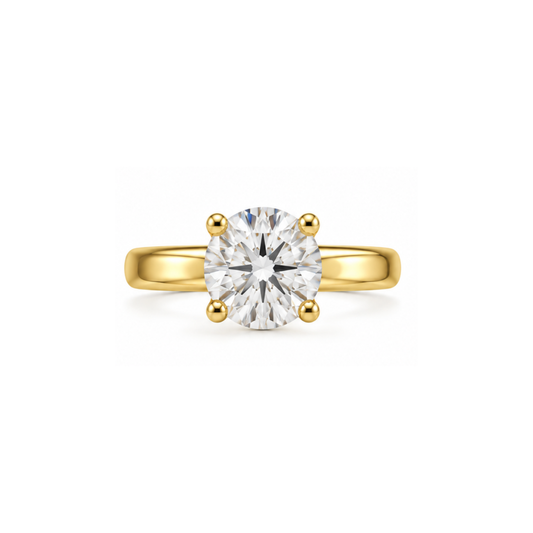 Ova: Oval Solitaire Lab-Grown Diamond Ring in Gold Vermeil