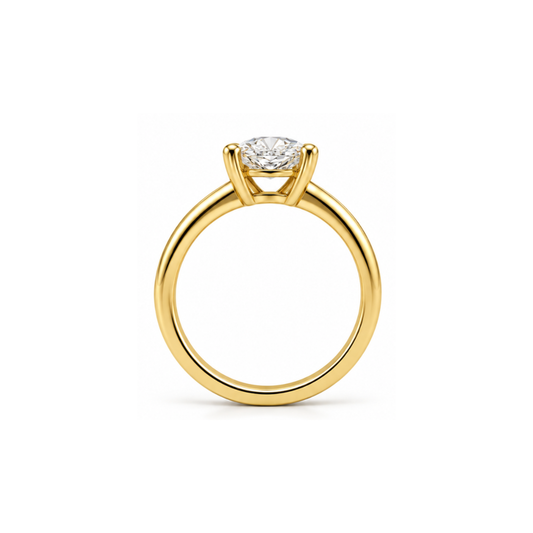 Ova: Oval Solitaire Lab-Grown Diamond Ring in Gold Vermeil