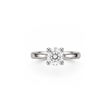 Diamora: Round Solitaire Lab-Grown Diamond Ring in 925 Sterling Silver
