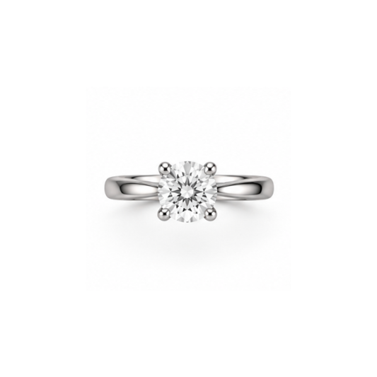 Diamora: Round Solitaire Lab-Grown Diamond Ring in 925 Sterling Silver