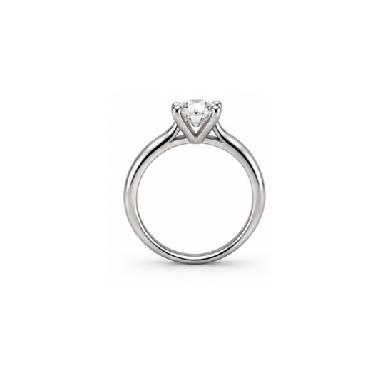Diamora: Round Solitaire Lab-Grown Diamond Ring in 925 Sterling Silver