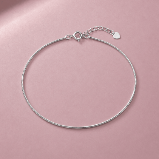 Calm: Snake Chain Anklet in 925 Sterling Silver