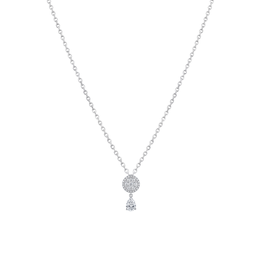 Celeste: Pave Circle Pendant & Stud Earrings Set in 925 Sterling Silver