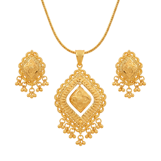 Ritvaa Heritage Floral Lattice Pendant Set