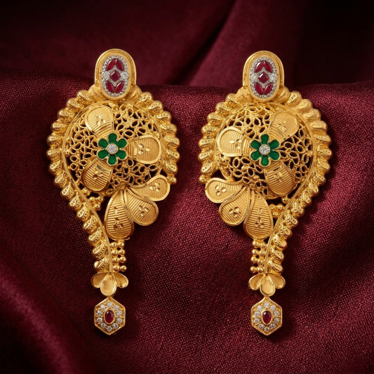 Ritvaa Peacock Floral Earring