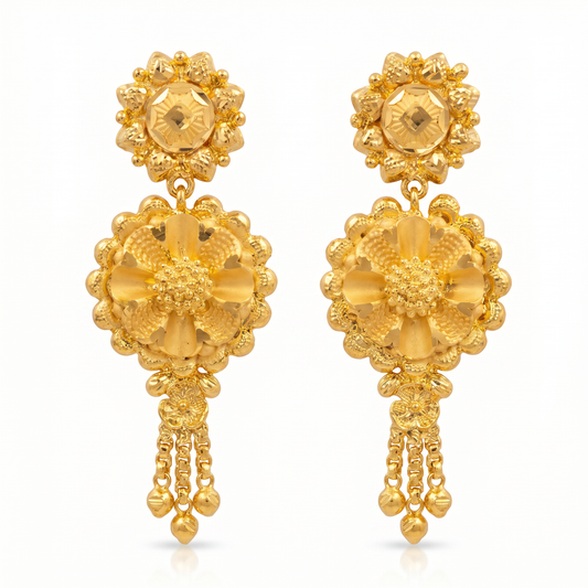 Ritvaa Floral Design Statement Earrings