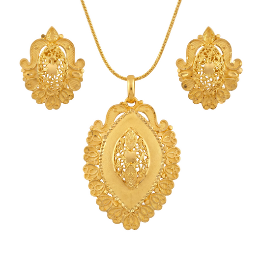 Ritvaa Leaf Design Pendant Set