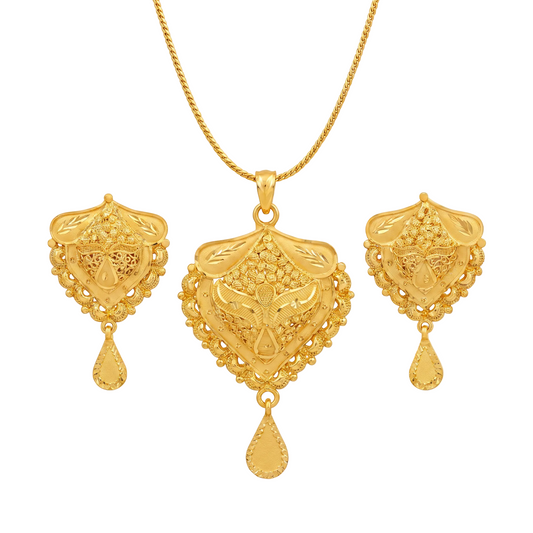 Ritvaa Feather Charm Pendant Set