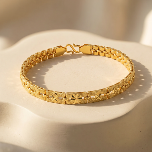 Ritvaa Classic Textured Link Men’s Bracelet