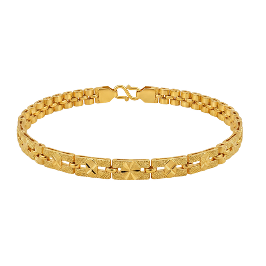 Ritvaa Classic Textured Link Men’s Bracelet