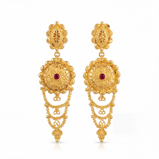 Ritvaa Modern Layered Chain Earrings