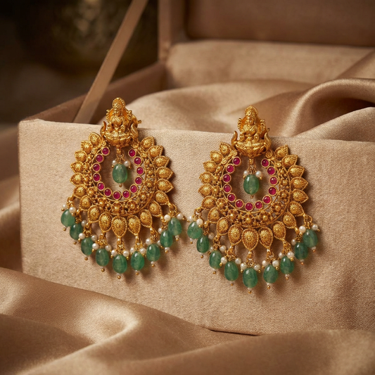 Ritvaa Mahalakshmi Temple Chandbali Earring