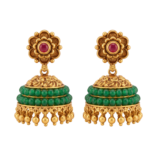 Ritvaa Classic Sunburst Gold Earrings