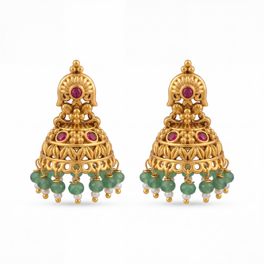 Ritvaa Fusion Floral Drop Earrings