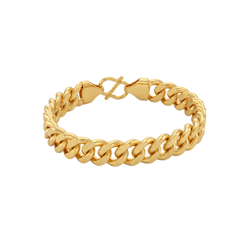 High-Polish Textured Franco-Curb Statement Bracelet