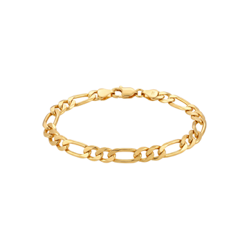 Classic Men's Yellow Gold Figaro Link Bracelet