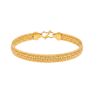 Heavy-Set Textured Flat Foxtail-Style Gold Bracelet