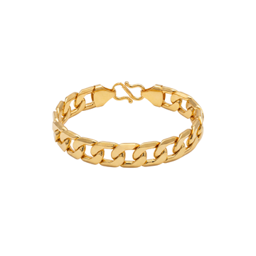 Classic Heavy-Set Gold Beveled Link Bracelet