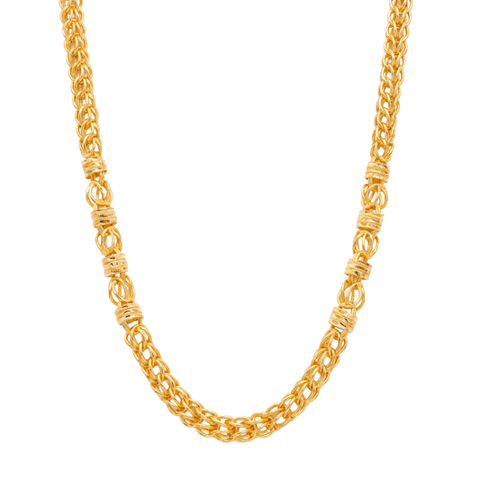 Dhruv Chain: Bold Interlocked Men's Gold-plated Chain